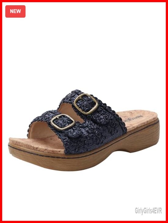 Shoes - Alegria Oona Slide Sandal Double Adjustable Buckle Straps Slide Sandal